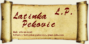 Latinka Peković vizit kartica